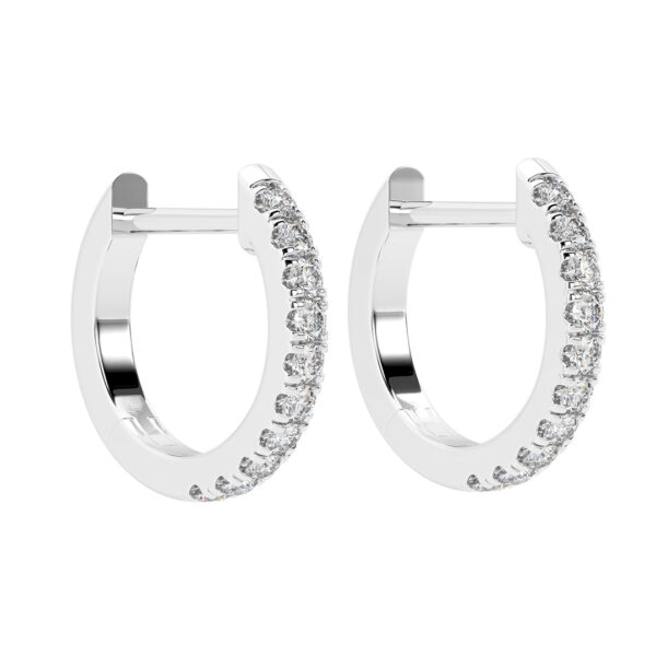 13.5mm CutDown Set Diamond Hoop Earrings WG PV