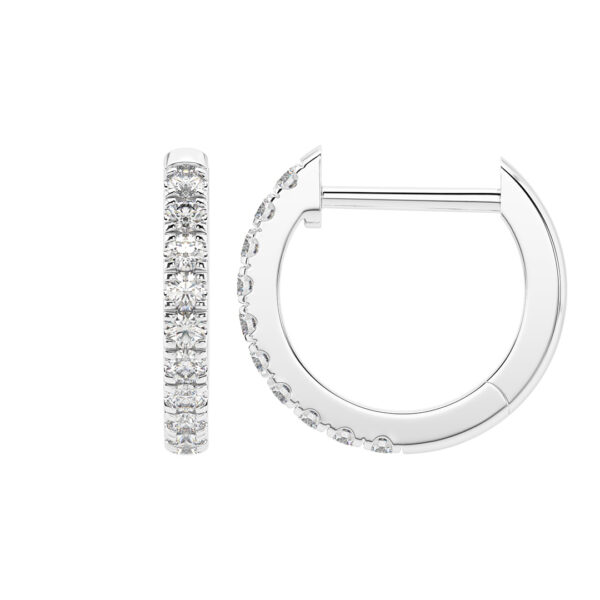 13.5mm CutDown Set Diamond Hoop Earrings WG RV