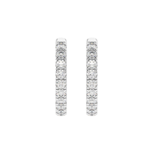 13.5mm CutDown Set Diamond Hoop Earrings WG TV