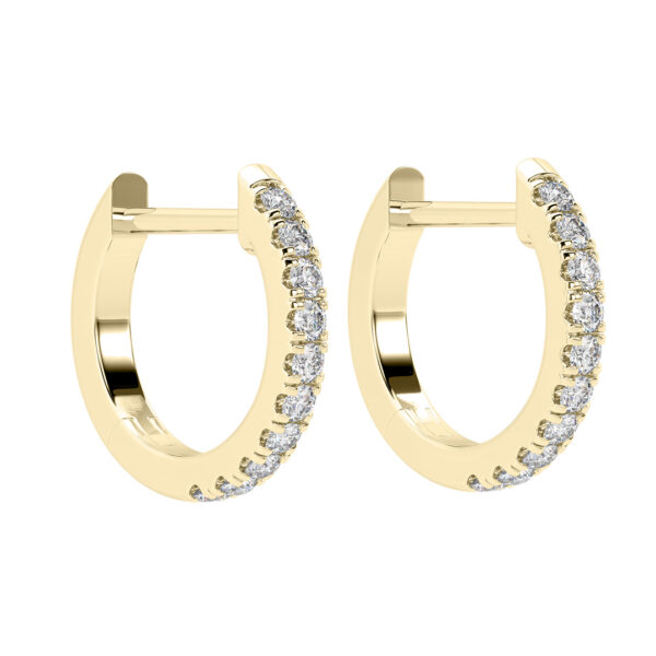 13.5mm CutDown Set Diamond Hoop Earrings YG PV