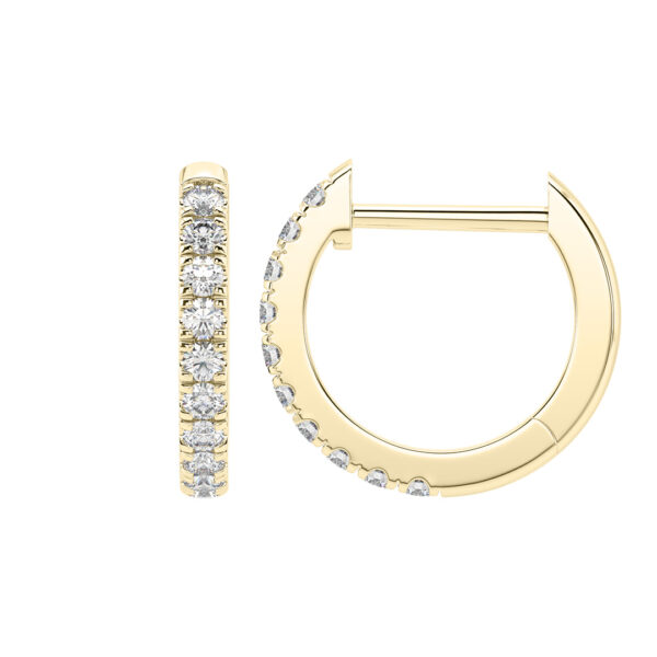 13.5mm CutDown Set Diamond Hoop Earrings YG RV